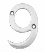 Eclipse 37844 Satin Chrome 76mm Victorian Pattern Face Fix Numeral 9