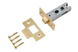 Eclipse 71270 63mm Bolt Through CE Fire Rated Tubular Mortice Latch - Electro Brass