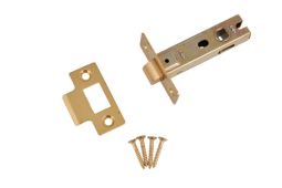 Eclipse 71272 76mm Bolt Through CE Fire Rated Tubular Mortice Latch - Electro Brass