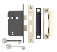 Eclipse 71012 76mm CE Fire Rated 3 Lever Mortice Sashlock - Polished Brass