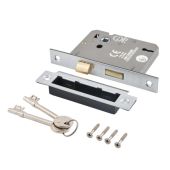 Eclipse 71013 76mm CE Fire Rated 3 Lever Mortice Sashlock - Nickel Plated