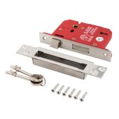 Eclipse 70063 76mm Heavy Duty 5 Lever Mortice Sashlock (BS3621) - Satin Chrome