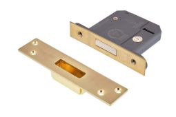 Eclipse 70066 76mm Heavy Duty 5 Lever Mortice Deadlock (BS3621) - Polished Brass