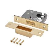 Eclipse 71096 63mm CE Fire Rated Euro Profile Deadlock - Polished Brass