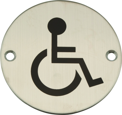 Click Here To Enlarge This Photo Of Eclipse 34455 Satin Stainless Steel 75mm Disabled Symbol