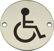 Eclipse 34455 Satin Stainless Steel 75mm Disabled Symbol