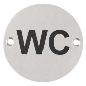 Eclipse 34691 Satin Stainless Steel 76mm 'WC' Symbol