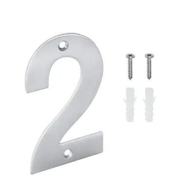 Click Here To Enlarge This Photo Of Eclipse 34722 Satin Stainless Steel &lpar;G304&rpar; 102mm Face Fix Numeral 2