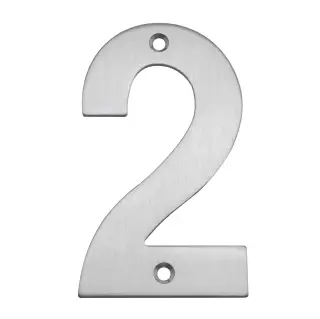 Eclipse 34722 Satin Stainless Steel &lpar;G304&rpar; 102mm Face Fix Numeral 2