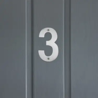 Click Here To Enlarge This Photo Of Eclipse 34723 Satin Stainless Steel &lpar;G304&rpar; 102mm Face Fix Numeral 3