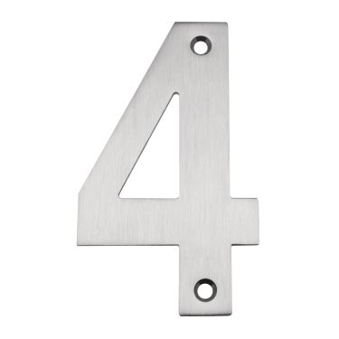 Click Here To Enlarge This Photo Of Eclipse 34724 Satin Stainless Steel (G304) 102mm Face Fix Numeral 4