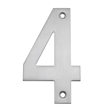 Click Here To Enlarge This Photo Of Eclipse 34724 Satin Stainless Steel &lpar;G304&rpar; 102mm Face Fix Numeral 4