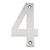 Eclipse 34724 Satin Stainless Steel (G304) 102mm Face Fix Numeral 4