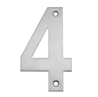 Eclipse 34724 Satin Stainless Steel &lpar;G304&rpar; 102mm Face Fix Numeral 4