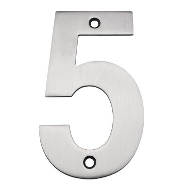 Click Here To Enlarge This Photo Of Eclipse 34725 Satin Stainless Steel (G304) 102mm Face Fix Numeral 5