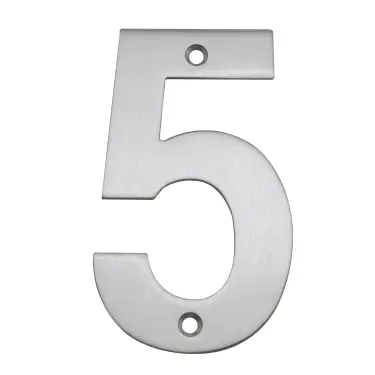 Click Here To Enlarge This Photo Of Eclipse 34725 Satin Stainless Steel &lpar;G304&rpar; 102mm Face Fix Numeral 5