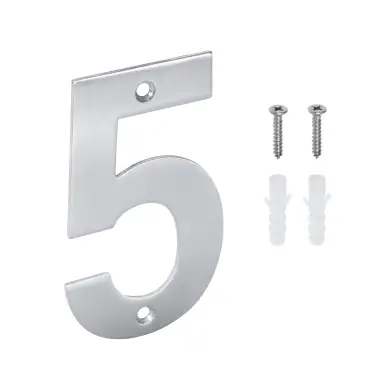 Click Here To Enlarge This Photo Of Eclipse 34725 Satin Stainless Steel &lpar;G304&rpar; 102mm Face Fix Numeral 5