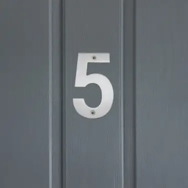 Click Here To Enlarge This Photo Of Eclipse 34725 Satin Stainless Steel &lpar;G304&rpar; 102mm Face Fix Numeral 5