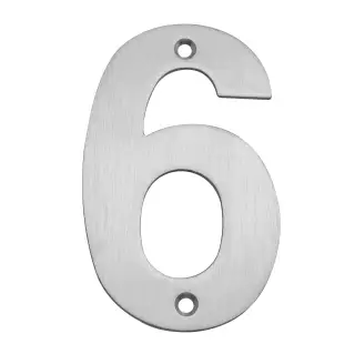 Eclipse 34726 Satin Stainless Steel &lpar;G304&rpar; 102mm Face Fix Numeral 6