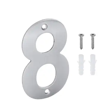 Click Here To Enlarge This Photo Of Eclipse 34728 Satin Stainless Steel &lpar;G304&rpar; 102mm Face Fix Numeral 8