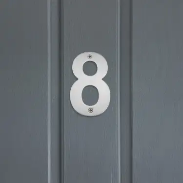 Click Here To Enlarge This Photo Of Eclipse 34728 Satin Stainless Steel &lpar;G304&rpar; 102mm Face Fix Numeral 8
