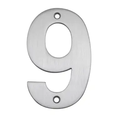 Click Here To Enlarge This Photo Of Eclipse 34729 Satin Stainless Steel &lpar;G304&rpar; 102mm Face Fix Numeral 9