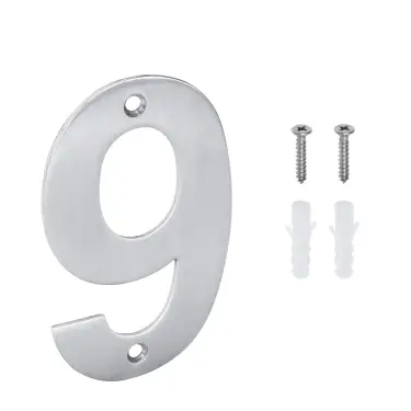 Click Here To Enlarge This Photo Of Eclipse 34729 Satin Stainless Steel &lpar;G304&rpar; 102mm Face Fix Numeral 9