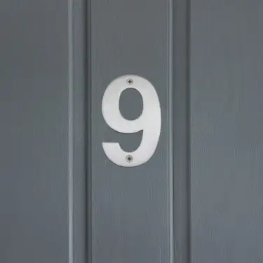 Click Here To Enlarge This Photo Of Eclipse 34729 Satin Stainless Steel &lpar;G304&rpar; 102mm Face Fix Numeral 9