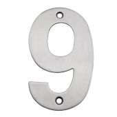 Eclipse 34729 Satin Stainless Steel (G304) 102mm Face Fix Numeral 9