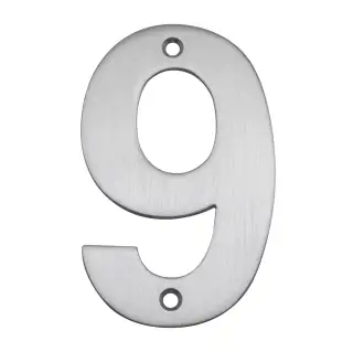 Eclipse 34729 Satin Stainless Steel &lpar;G304&rpar; 102mm Face Fix Numeral 9