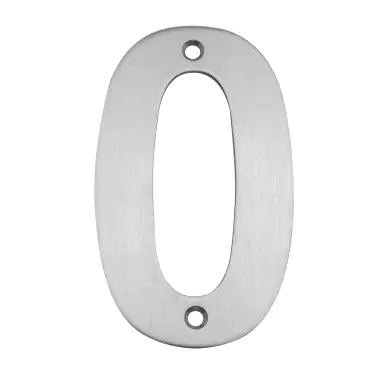 Click Here To Enlarge This Photo Of Eclipse 34730 Satin Stainless Steel &lpar;G304&rpar; 102mm Face Fix Numeral 0