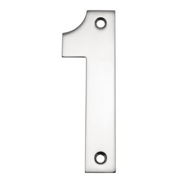 Click Here To Enlarge This Photo Of Eclipse 34771 Polished Stainless Steel (G304) 102mm Face Fix Numeral 1