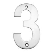 Eclipse 34773 Polished Stainless Steel (G304) 102mm Face Fix Numeral 3