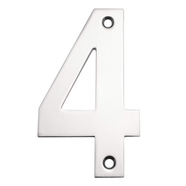 Click Here To Enlarge This Photo Of Eclipse 34774 Polished Stainless Steel (G304) 102mm Face Fix Numeral 4