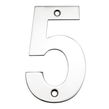 Click Here To Enlarge This Photo Of Eclipse 34775 Polished Stainless Steel (G304) 102mm Face Fix Numeral 5
