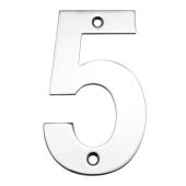 Eclipse 34775 Polished Stainless Steel (G304) 102mm Face Fix Numeral 5