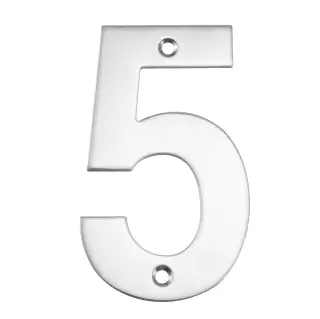 Eclipse 34775 Polished Stainless Steel &lpar;G304&rpar; 102mm Face Fix Numeral 5