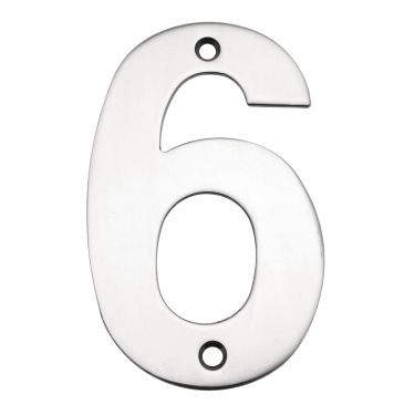 Click Here To Enlarge This Photo Of Eclipse 34776 Polished Stainless Steel (G304) 102mm Face Fix Numeral 6