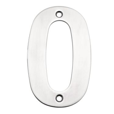 Click Here To Enlarge This Photo Of Eclipse 34780 Polished Stainless Steel (G304) 102mm Face Fix Numeral 0
