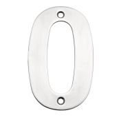 Eclipse 34780 Polished Stainless Steel (G304) 102mm Face Fix Numeral 0
