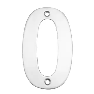 Eclipse 34780 Polished Stainless Steel &lpar;G304&rpar; 102mm Face Fix Numeral 0
