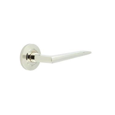 Click Here To Enlarge This Photo Of BUR10KIT158 Frelan Hardware Burlington Mayfair Door Handles on Chamfered Rose Polished Nickel
