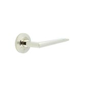 BUR10KIT158 Frelan Hardware Burlington Mayfair Door Handles on Chamfered Rose Polished Nickel