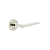 BUR10KIT159 Frelan Hardware Burlington Mayfair Door Handles on Stepped Rose Polished Nickel