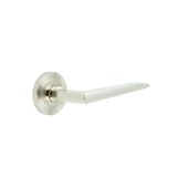 BUR10KIT160 Frelan Hardware Burlington Mayfair Door Handles on Reeded Rose Polished Nickel