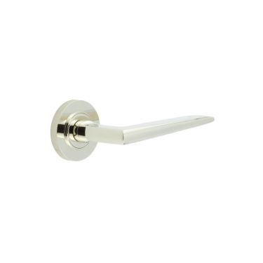 Click Here To Enlarge This Photo Of BUR10KIT161 Frelan Hardware Burlington Mayfair Door Handles on Knurled Rose Polished Nickel