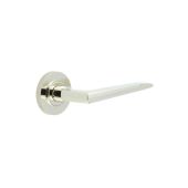 BUR10KIT161 Frelan Hardware Burlington Mayfair Door Handles on Knurled Rose Polished Nickel