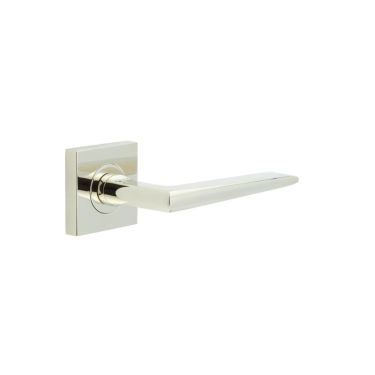 Click Here To Enlarge This Photo Of BUR10KIT162 Frelan Hardware Burlington Mayfair Door Handles on Square Plain Rose Polished Nickel