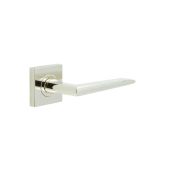BUR10KIT162 Frelan Hardware Burlington Mayfair Door Handles on Square Plain Rose Polished Nickel