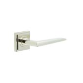 BUR10KIT163 Frelan Hardware Burlington Mayfair Door Handles on Square Stepped Rose Polished Nickel
